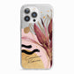 Personalised Tropical Red Leaf iPhone 13 Pro TPU Impact Case with White Edges