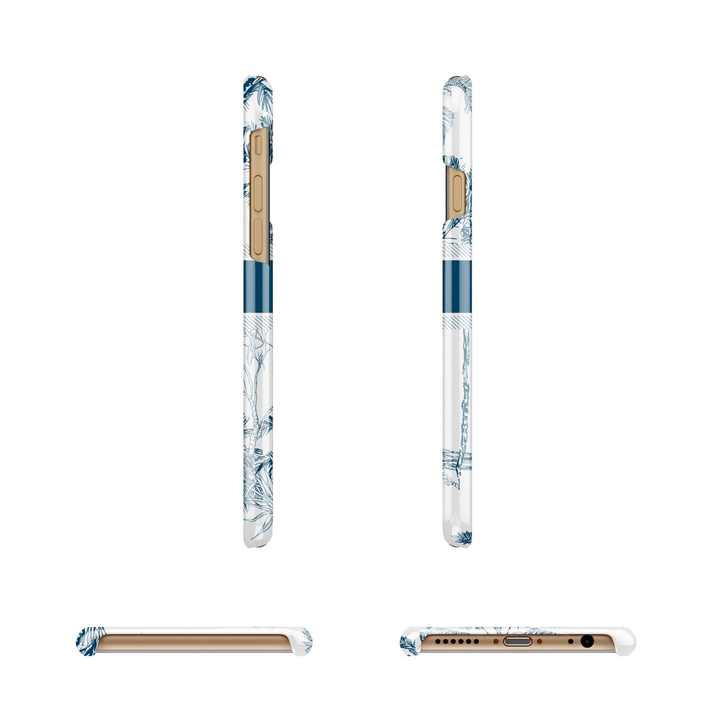 Personalised Tropical Toile Apple iPhone 6 3D Wrap Snap Case Angled Images