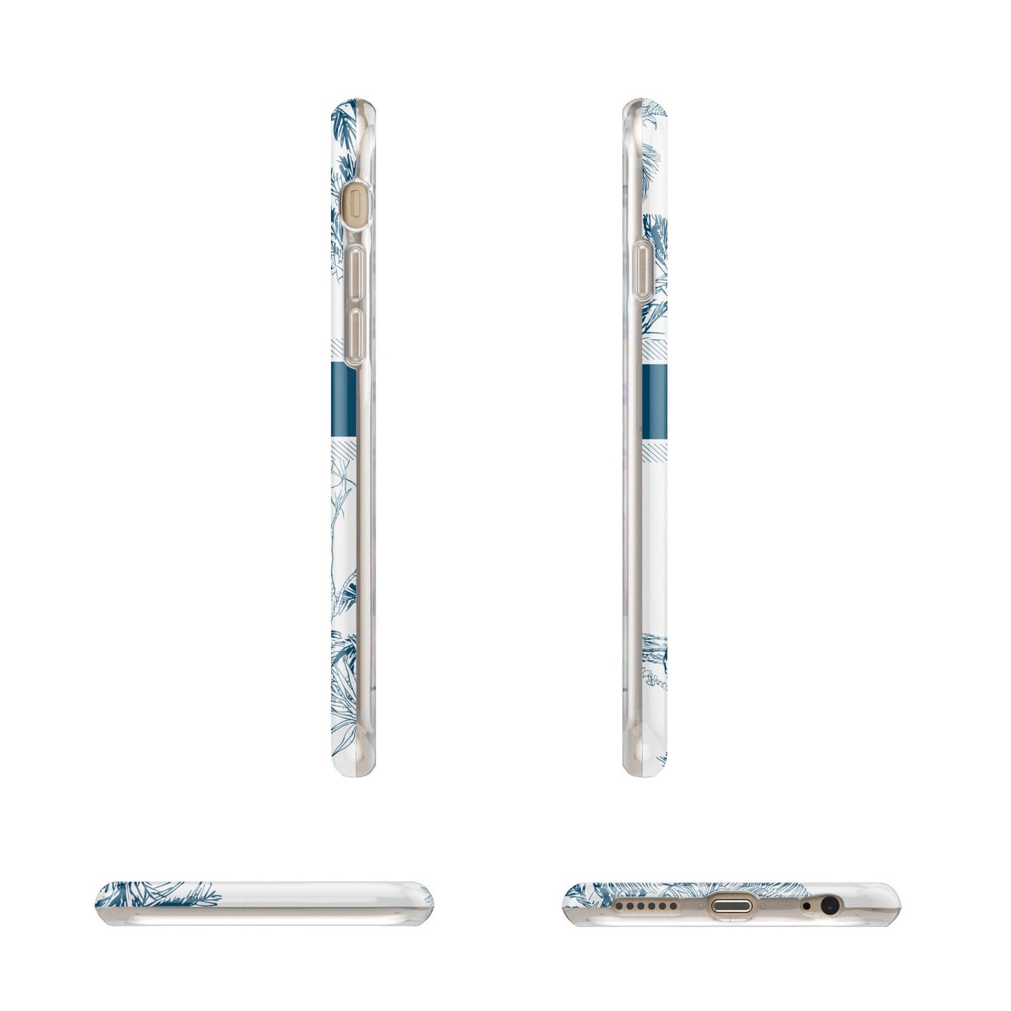 Personalised Tropical Toile Apple iPhone 6 3D Wrap Tough Case Alternative Image Angles