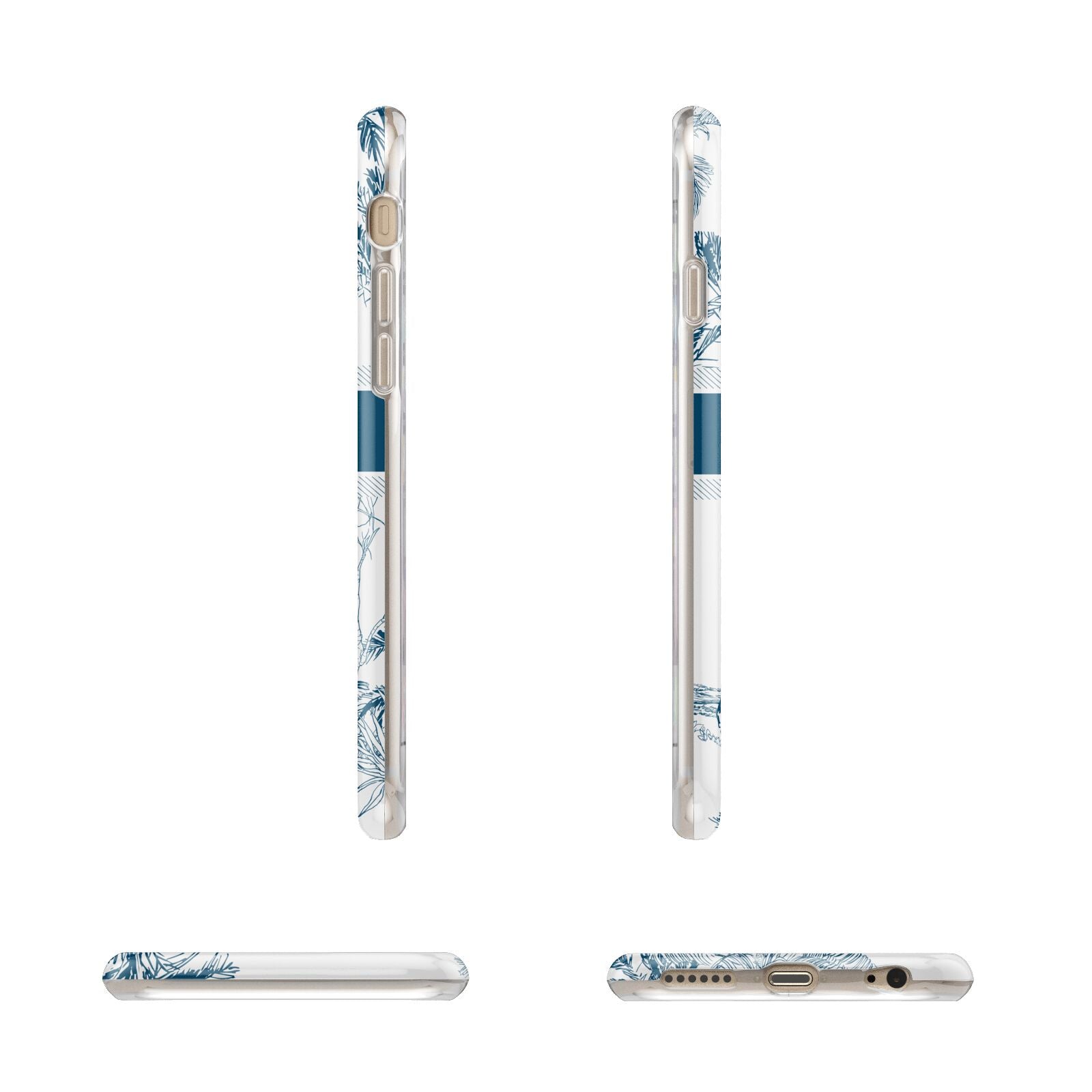 Personalised Tropical Toile Apple iPhone 6 3D Wrap Tough Case Alternative Image Angles