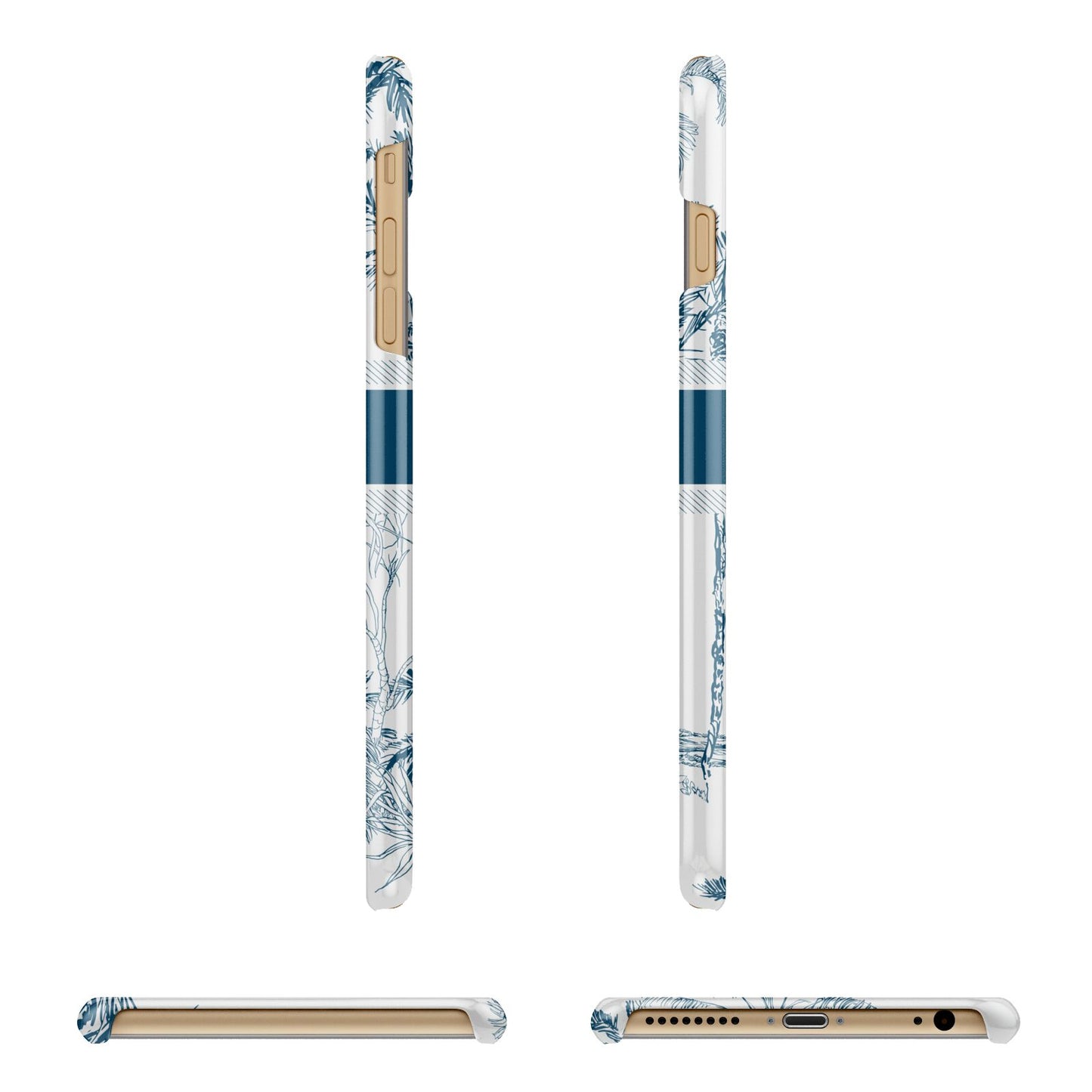 Personalised Tropical Toile Apple iPhone 6 Plus 3D Wrap Snap Case Angled Images