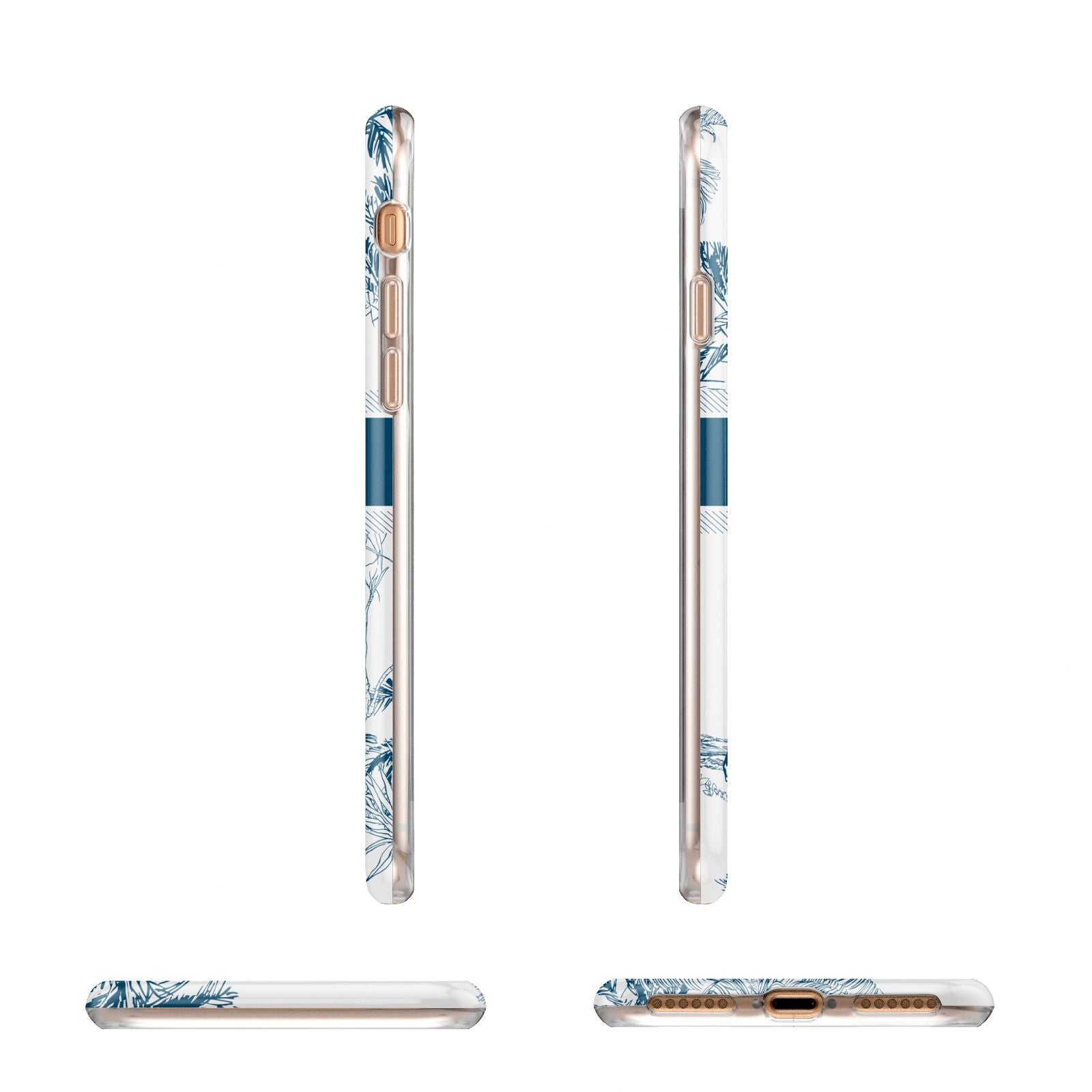 Personalised Tropical Toile Apple iPhone 7 8 3D Wrap Tough Case Alternative Image Angles