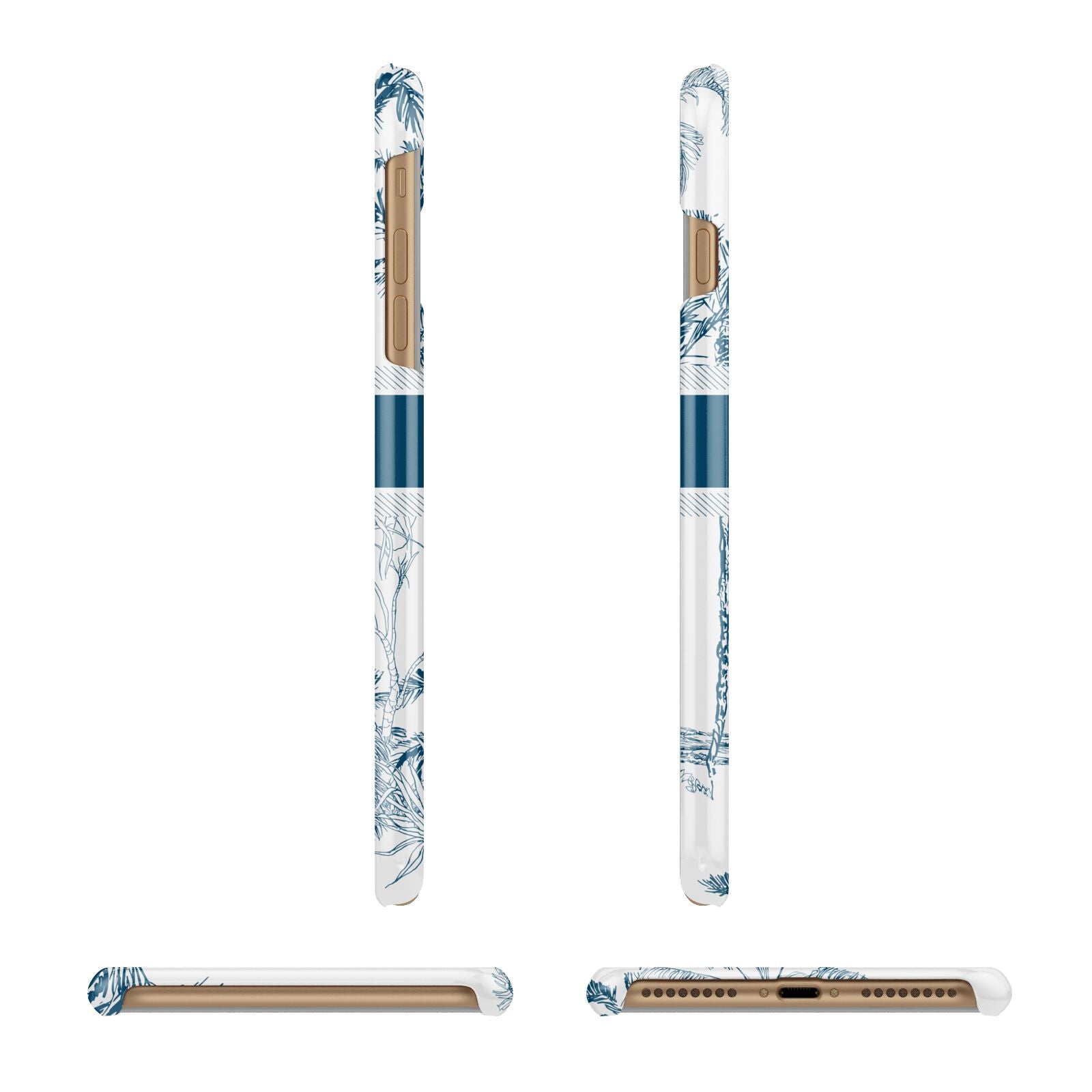 Personalised Tropical Toile Apple iPhone 7 Plus 3D Wrap Snap Case Angled Images