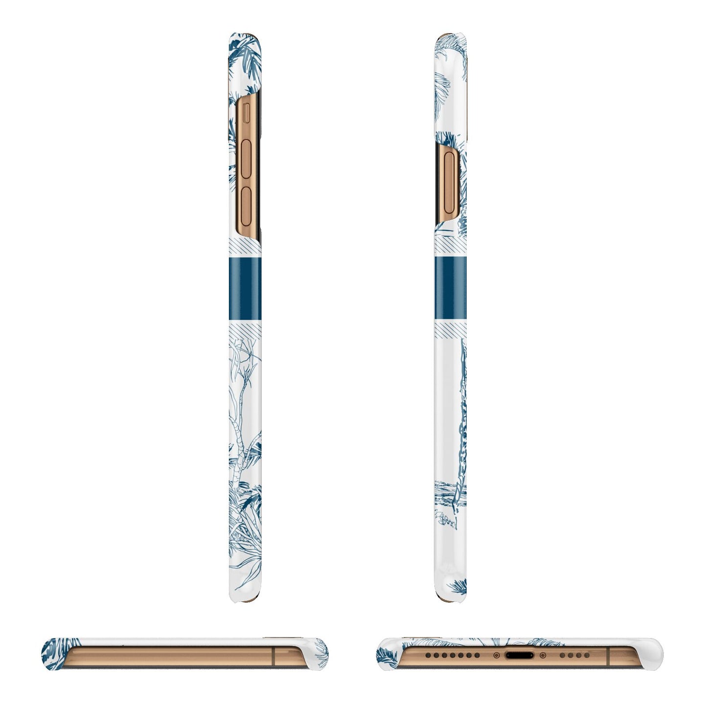 Personalised Tropical Toile Apple iPhone Xs Max 3D Wrap Snap Case Angled Images