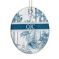 Personalised Tropical Toile Circle Decoration Side Angle