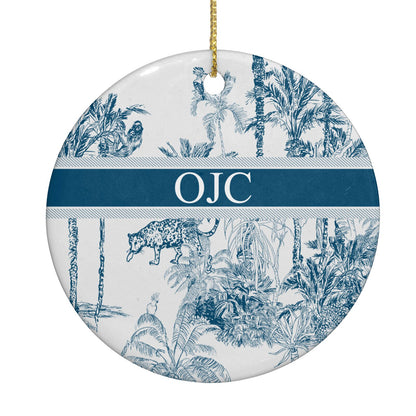 Personalised Tropical Toile Circle Decoration