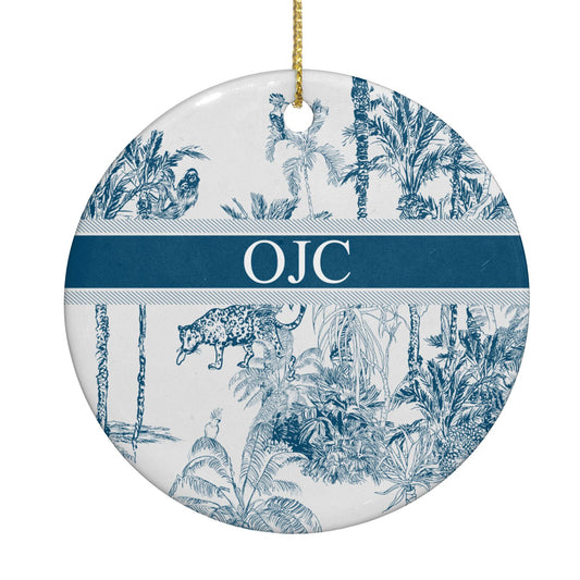 Personalised Tropical Toile Circle Decoration