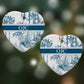 Personalised Tropical Toile Heart Decoration on Christmas Background