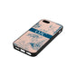 Personalised Tropical Toile Nude Saffiano Leather iPhone 5 Case Side Angle