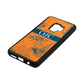 Personalised Tropical Toile Saffron Saffiano Leather Samsung S9 Case Side Angle