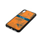 Personalised Tropical Toile Saffron Saffiano Leather iPhone Xs Max Case Side Angle