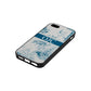 Personalised Tropical Toile Silver Saffiano Leather iPhone 5 Case Side Angle