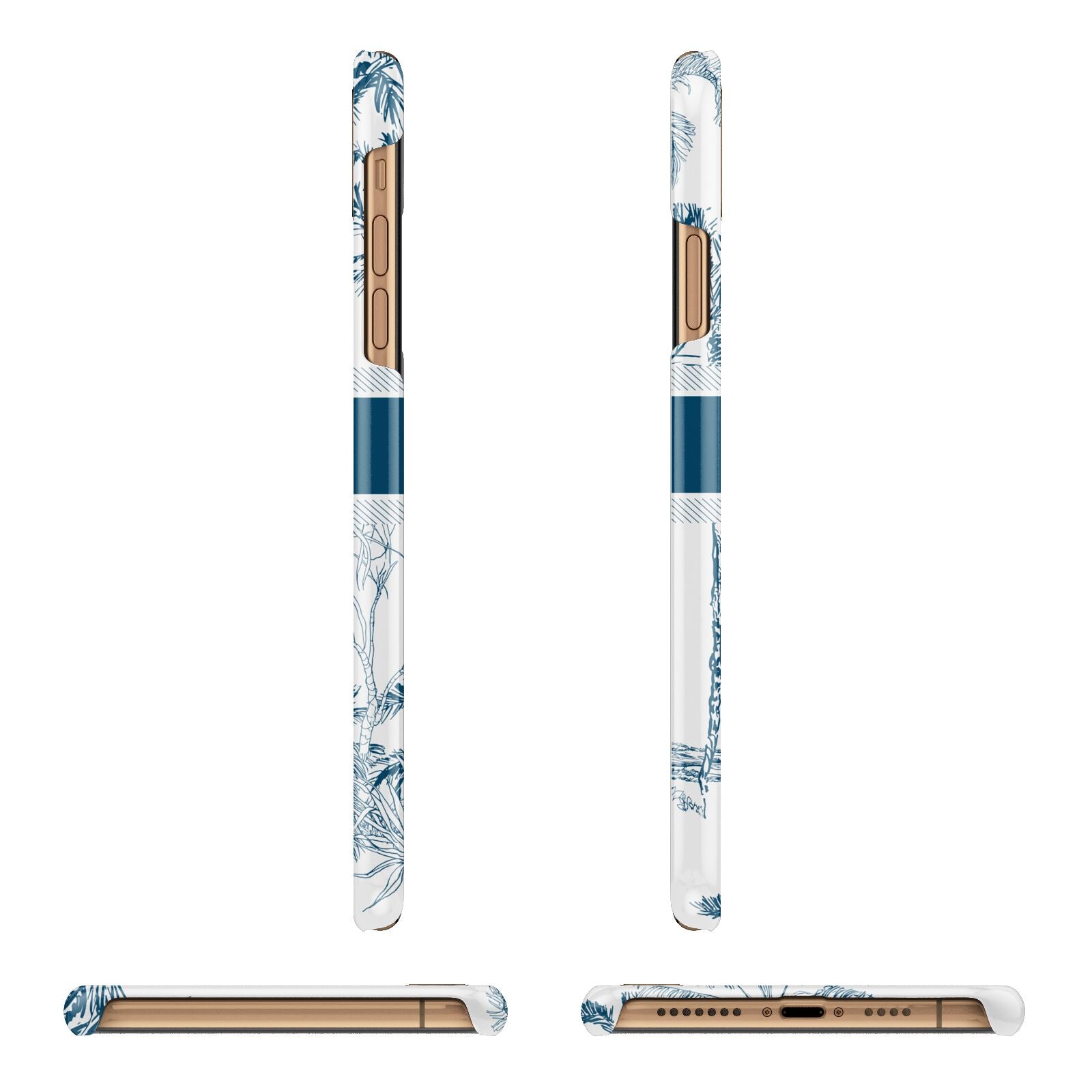 Personalised Tropical Toile iPhone 11 Pro Max 3D Snap Case Angle Images