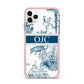 Personalised Tropical Toile iPhone 11 Pro Max Impact Pink Edge Case