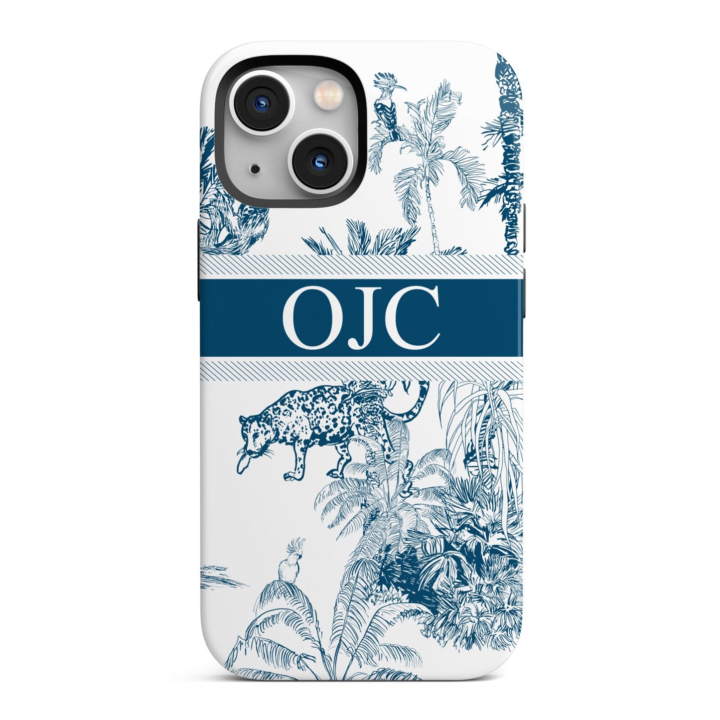 Personalised Tropical Toile iPhone 13 Mini Full Wrap 3D Tough Case