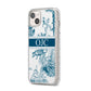 Personalised Tropical Toile iPhone 14 Plus Glitter Tough Case Starlight Angled Image
