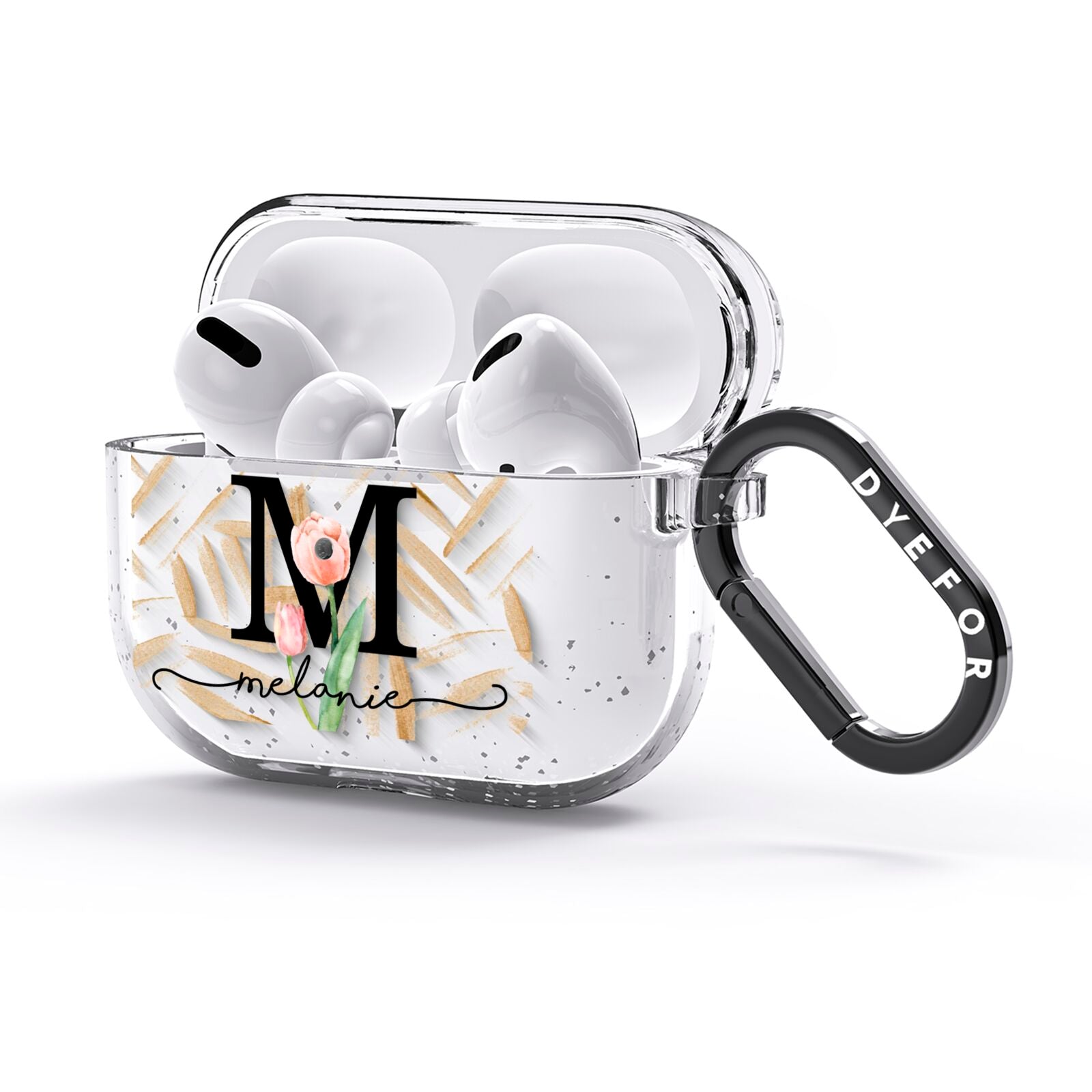 Personalised Tulip AirPods Glitter Case 3rd Gen Side Image