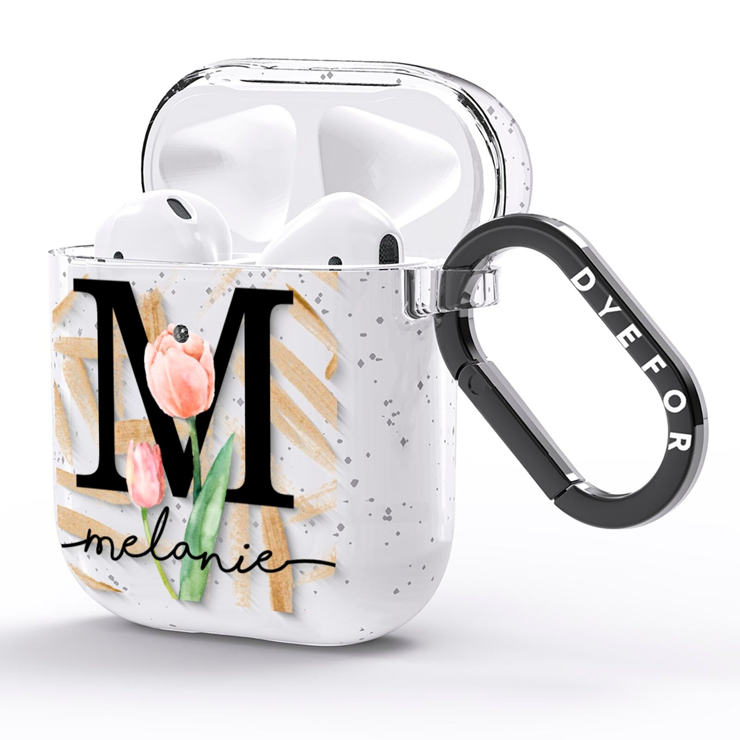 Personalised Tulip AirPods Glitter Case Side Image