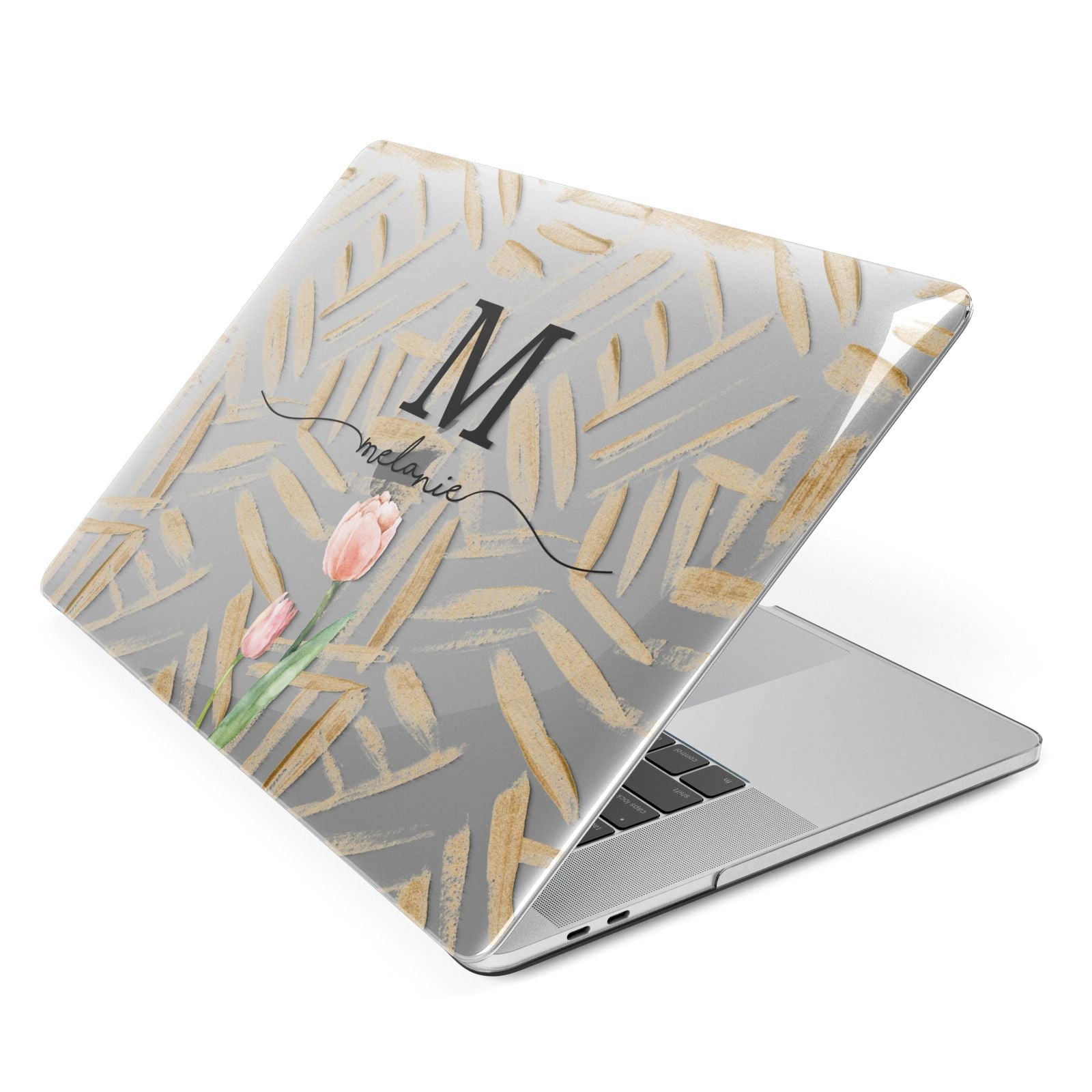 Personalised Tulip Apple MacBook Case Side View