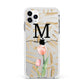 Personalised Tulip Apple iPhone 11 Pro Max in Silver with White Impact Case