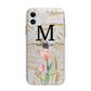 Personalised Tulip Apple iPhone 11 in White with Bumper Case