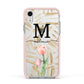 Personalised Tulip Apple iPhone XR Impact Case Pink Edge on Silver Phone