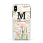 Personalised Tulip Apple iPhone Xs Impact Case White Edge on Silver Phone