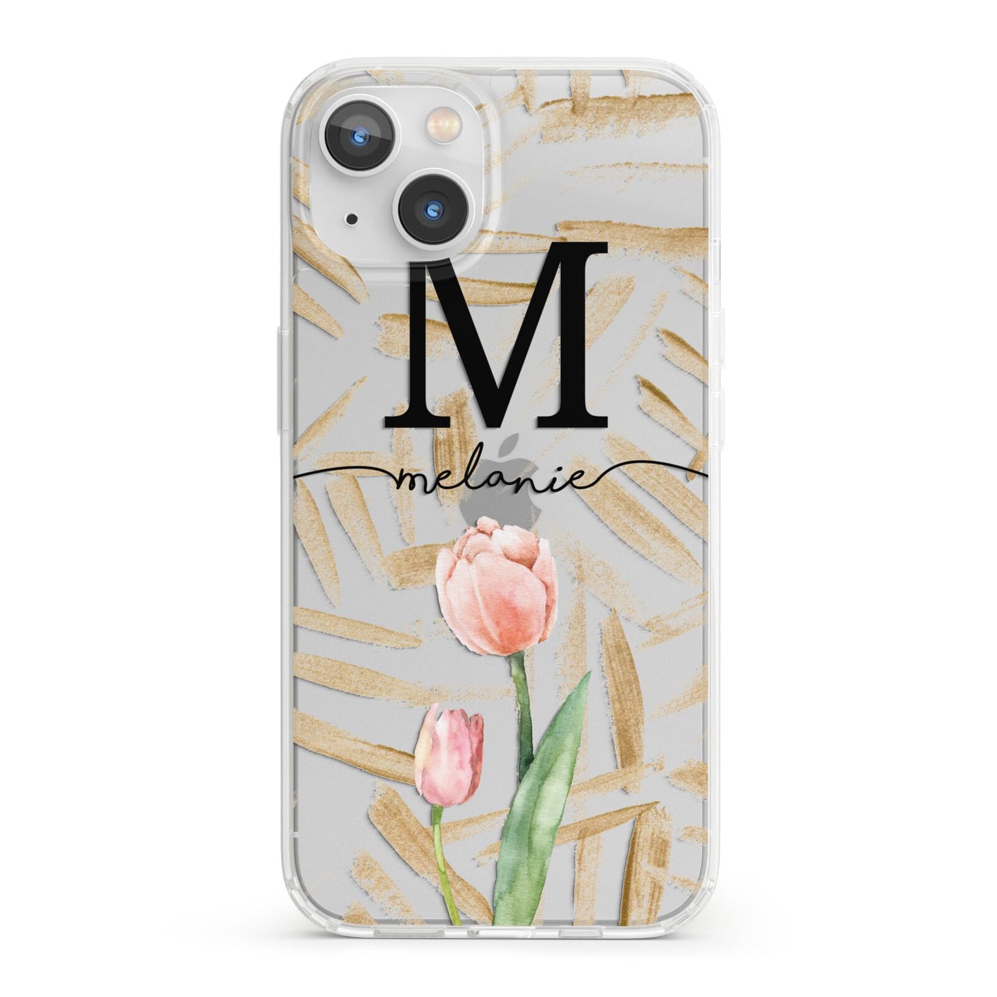 Personalised Tulip iPhone 13 Clear Bumper Case