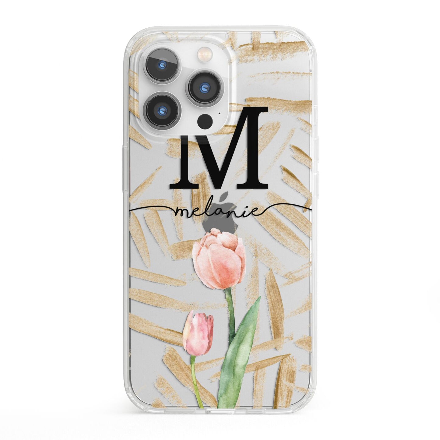Personalised Tulip iPhone 13 Pro Clear Bumper Case