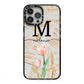 Personalised Tulip iPhone 13 Pro Max Black Impact Case on Silver phone