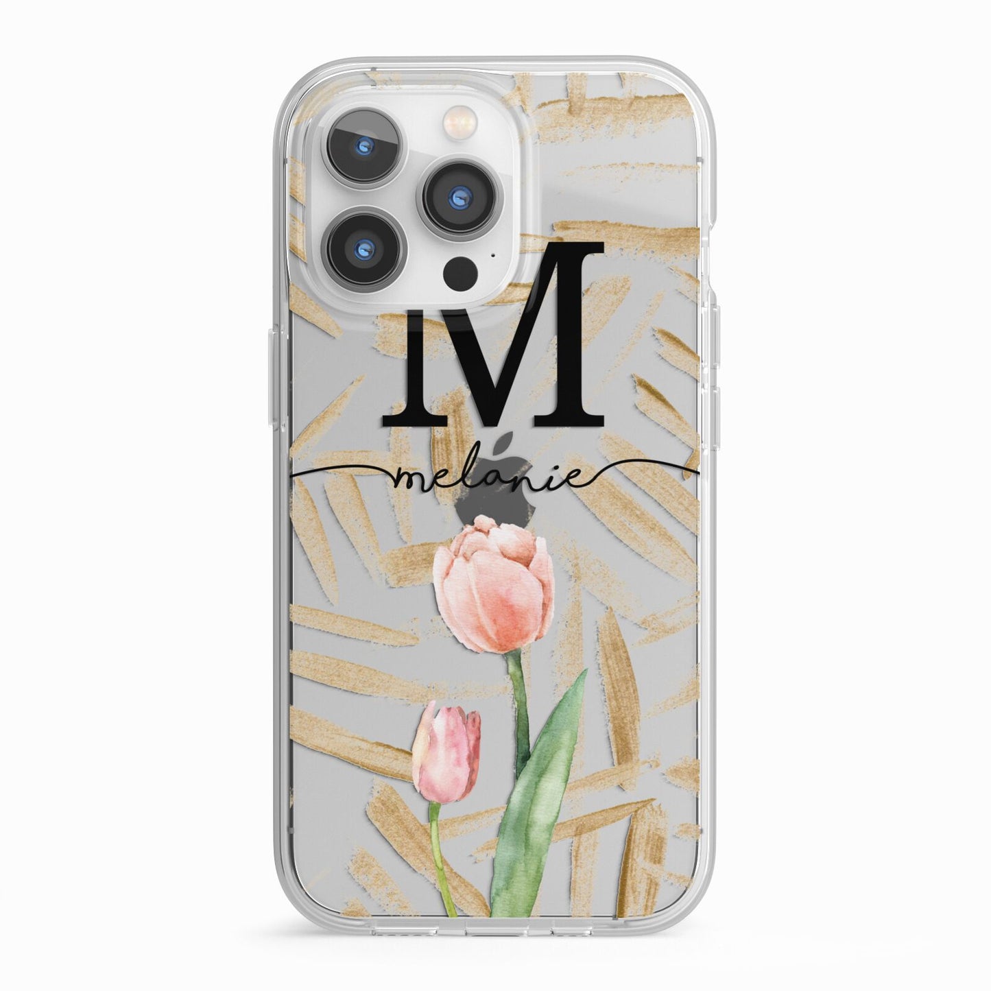 Personalised Tulip iPhone 13 Pro TPU Impact Case with White Edges