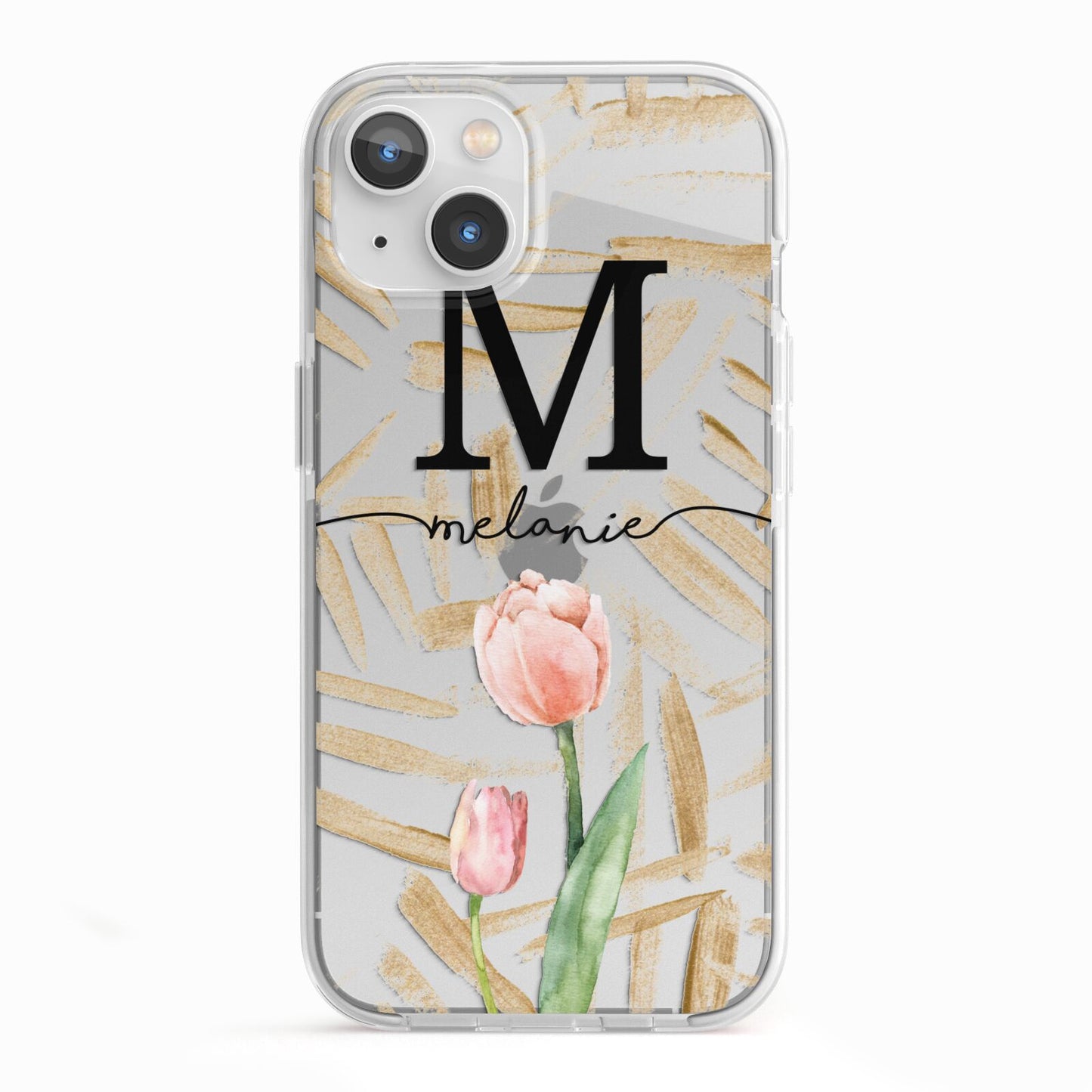 Personalised Tulip iPhone 13 TPU Impact Case with White Edges