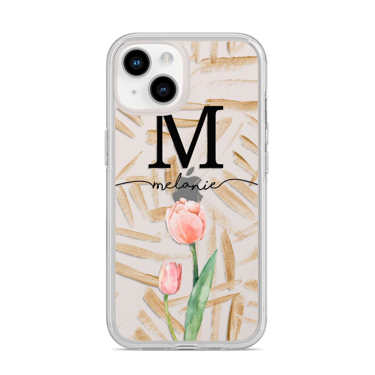 Personalised Tulip iPhone 14 Clear Tough Case Starlight