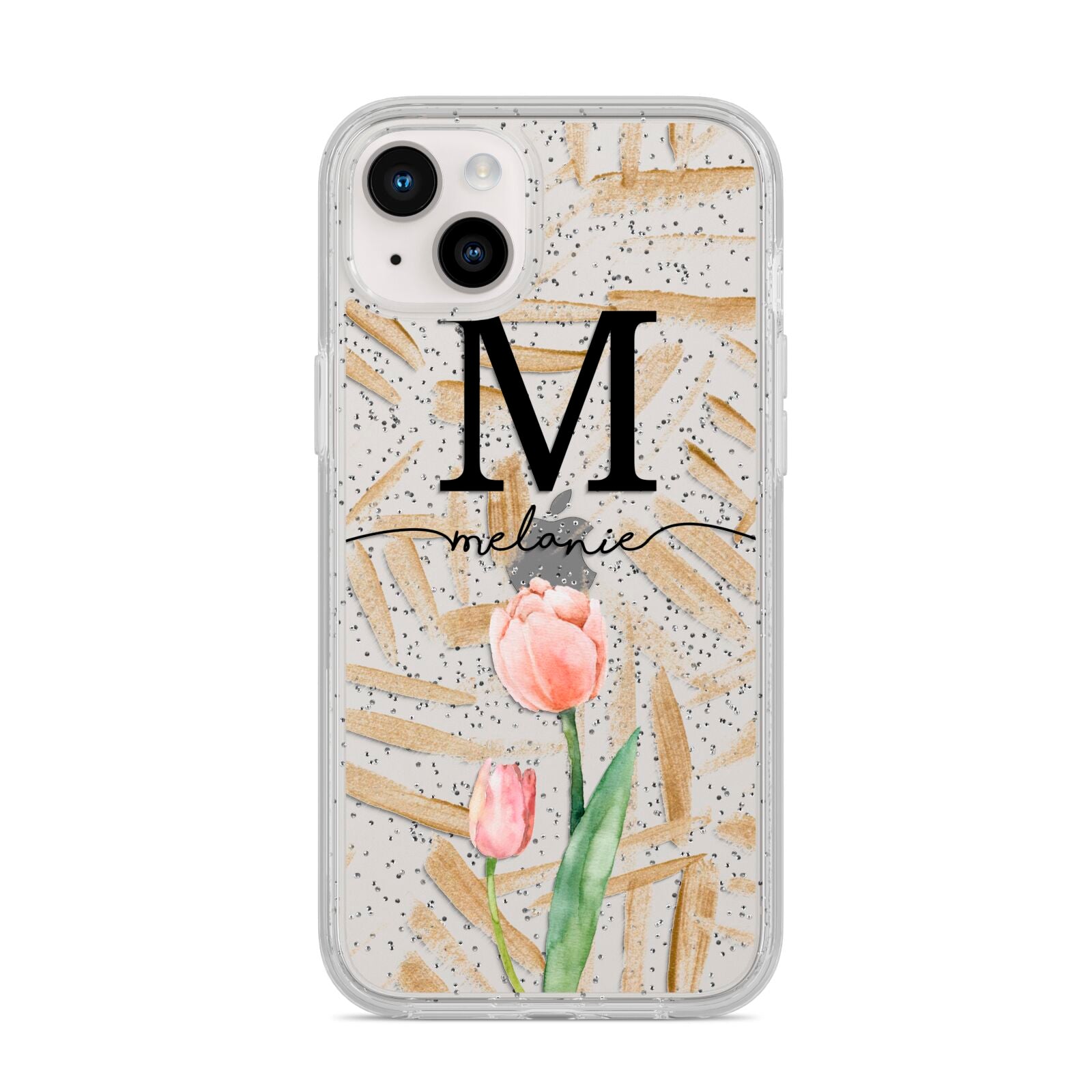 Personalised Tulip iPhone 14 Plus Glitter Tough Case Starlight