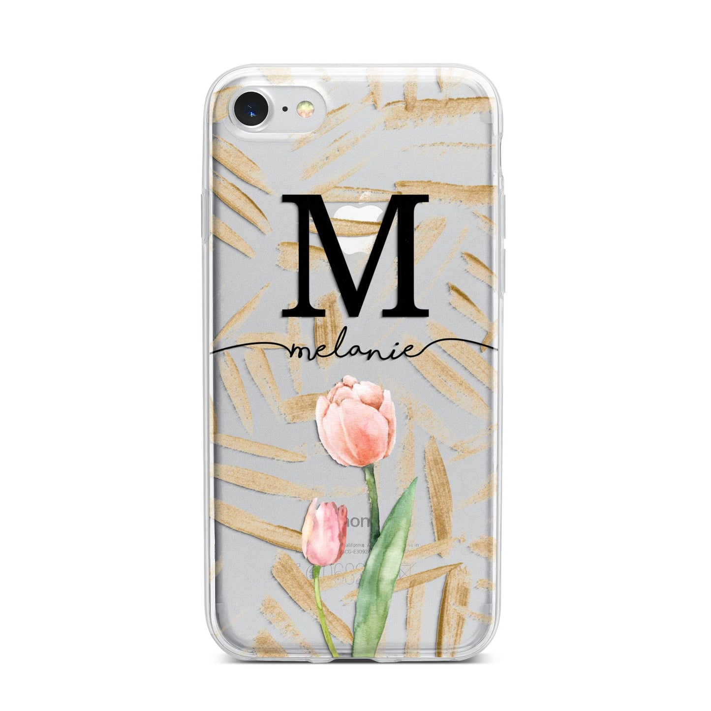 Personalised Tulip iPhone 7 Bumper Case on Silver iPhone