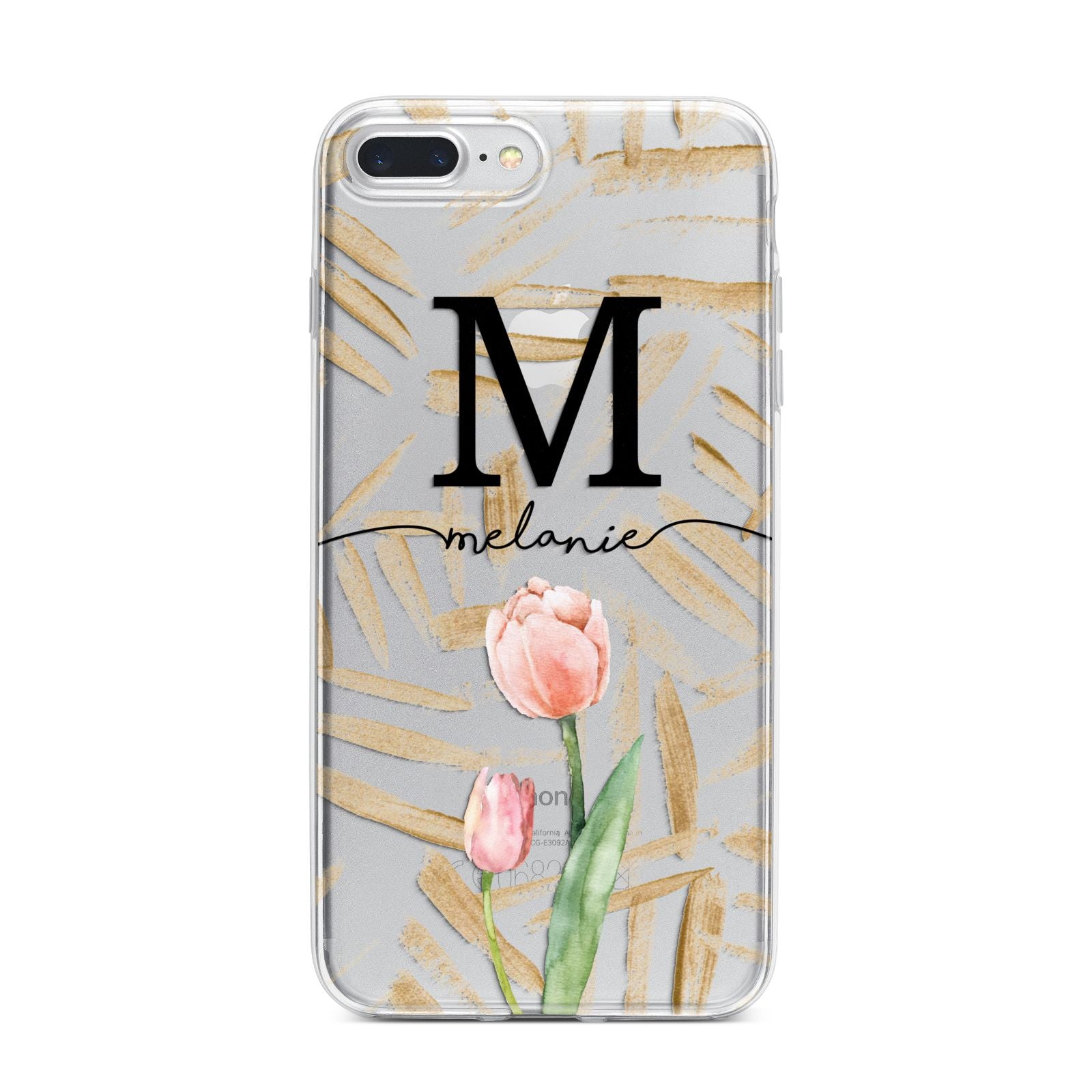 Personalised Tulip iPhone 7 Plus Bumper Case on Silver iPhone