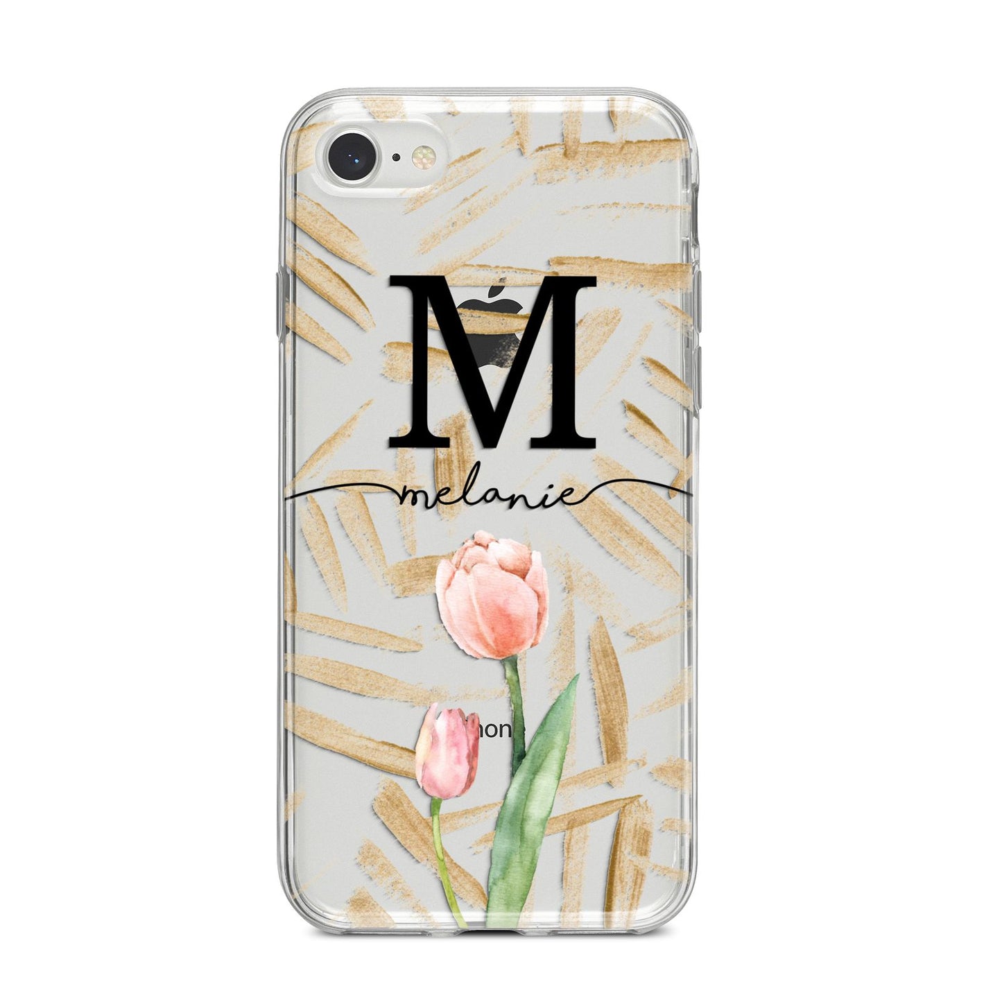 Personalised Tulip iPhone 8 Bumper Case on Silver iPhone