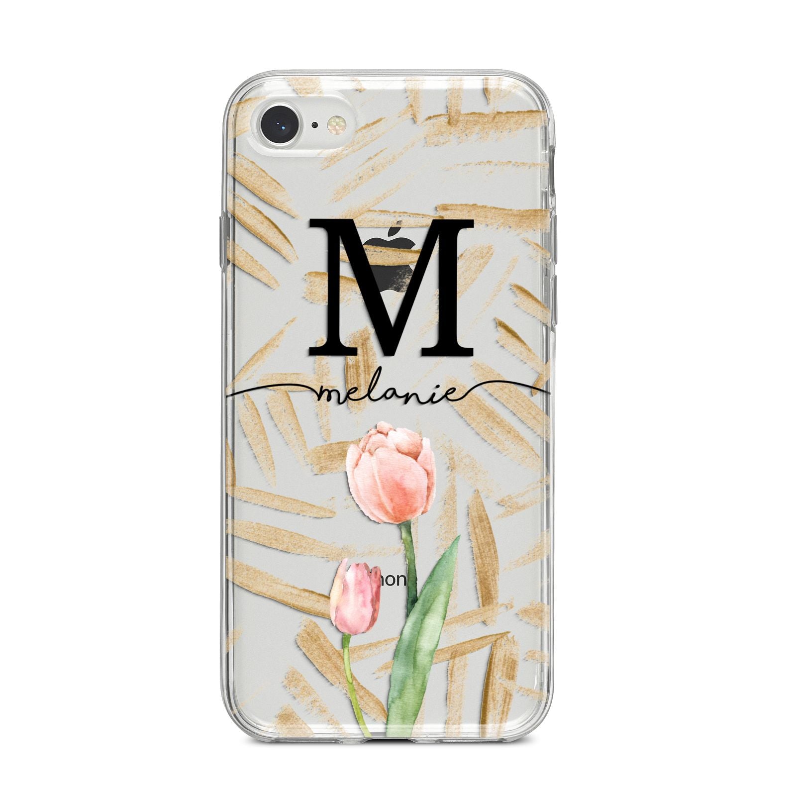 Personalised Tulip iPhone 8 Bumper Case on Silver iPhone