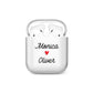 Personalised Two Names Couples Clear Custom Black AirPods Case