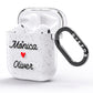 Personalised Two Names Couples Clear Custom Black AirPods Glitter Case Side Image