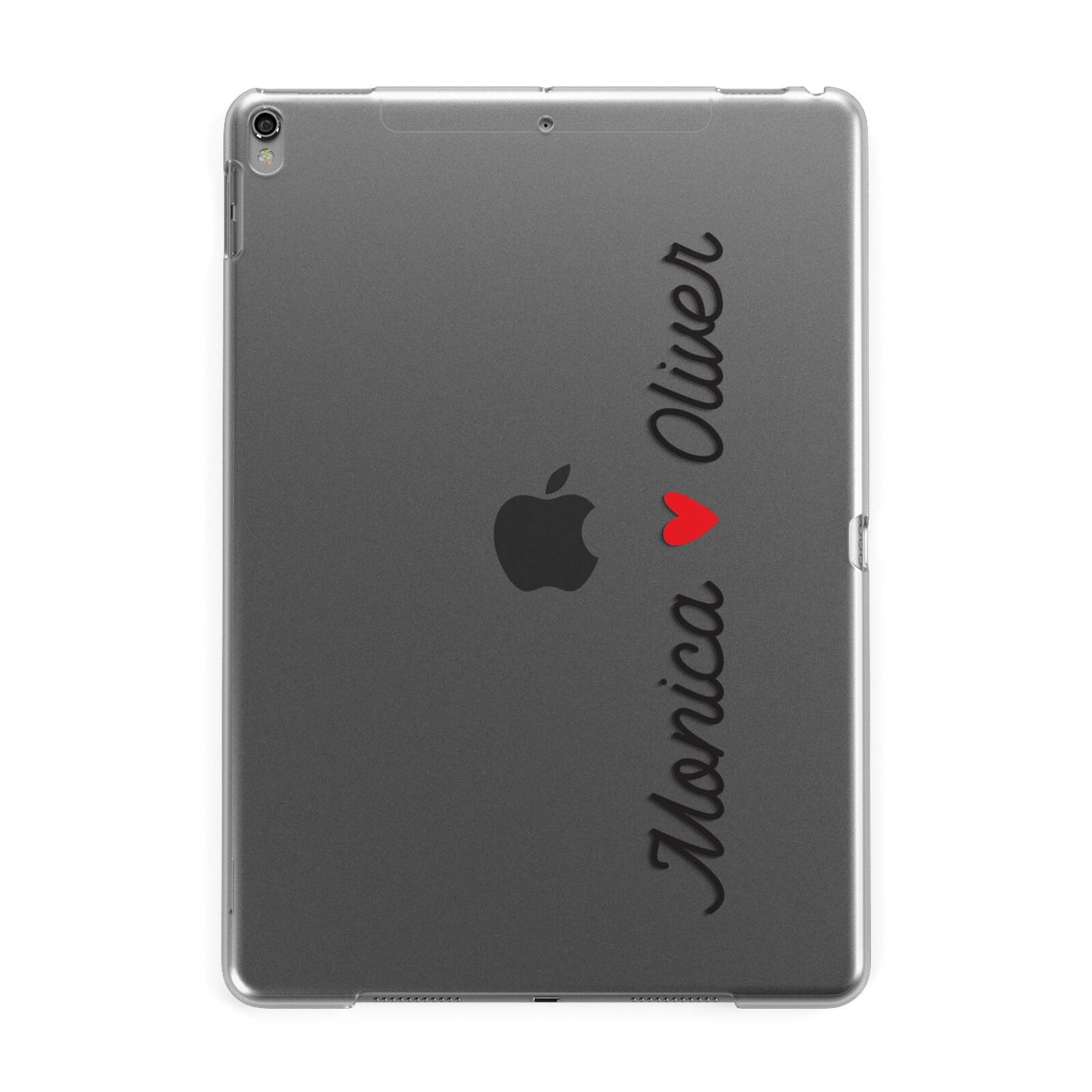 Personalised Two Names Couples Clear Custom Black Apple iPad Grey Case