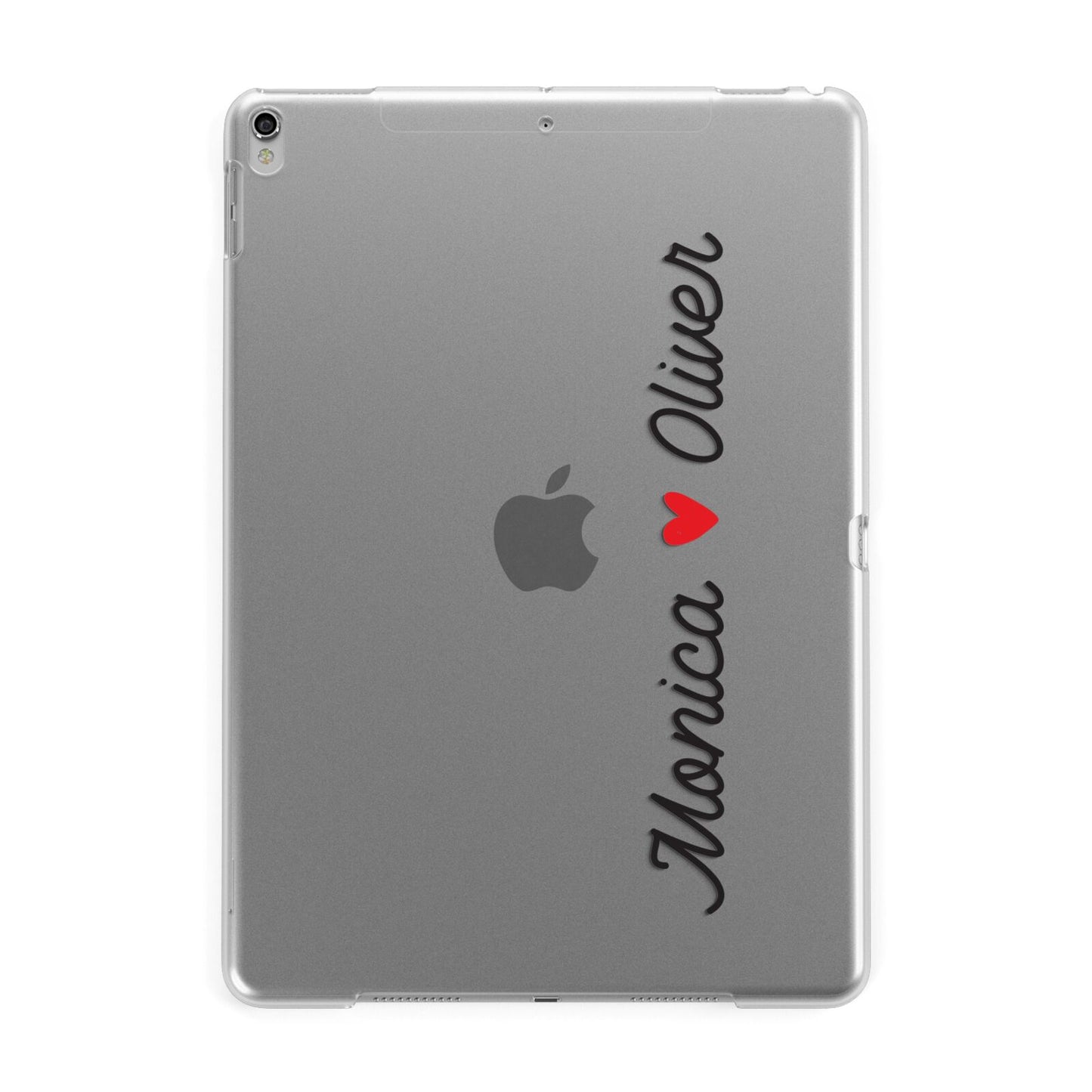 Personalised Two Names Couples Clear Custom Black Apple iPad Silver Case