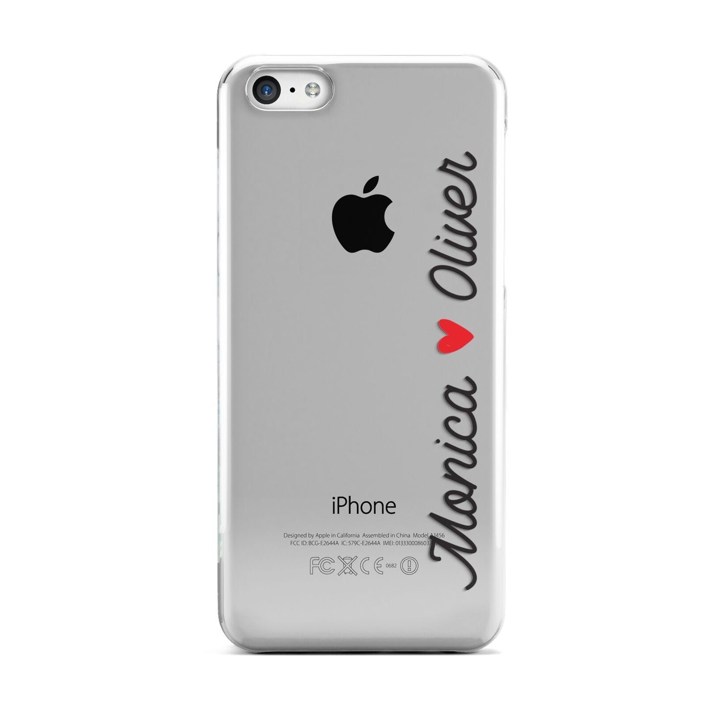 Personalised Two Names Couples Clear Custom Black Apple iPhone 5c Case