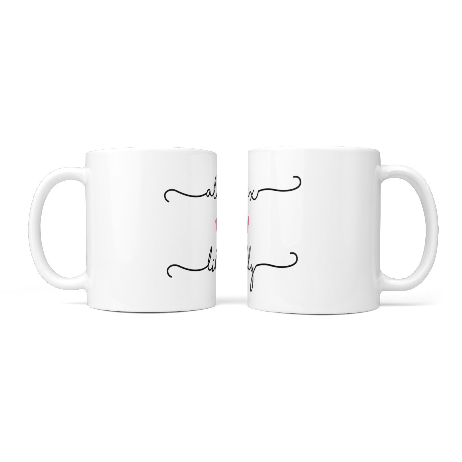 Personalised Two Names For Couples Heart Clear 10oz Mug Alternative Image 3