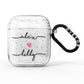 Personalised Two Names For Couples Heart Clear AirPods Glitter Case