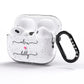 Personalised Two Names For Couples Heart Clear AirPods Pro Glitter Case Side Image