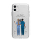 Personalised Two Nurses Apple iPhone 11 in White with Bumper Case