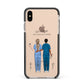 Personalised Two Nurses Apple iPhone Xs Max Impact Case Black Edge on Gold Phone