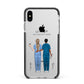 Personalised Two Nurses Apple iPhone Xs Max Impact Case Black Edge on Silver Phone