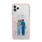 Personalised Two Nurses iPhone 11 Pro Max Impact Pink Edge Case